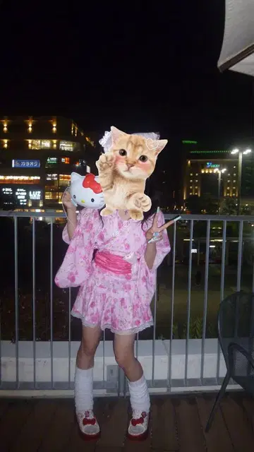 꽃무늬 핑크 유카타 오비 세트 160 사이즈