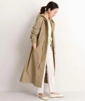 SLOBE IENA 드로스트 후드 코트 베이지