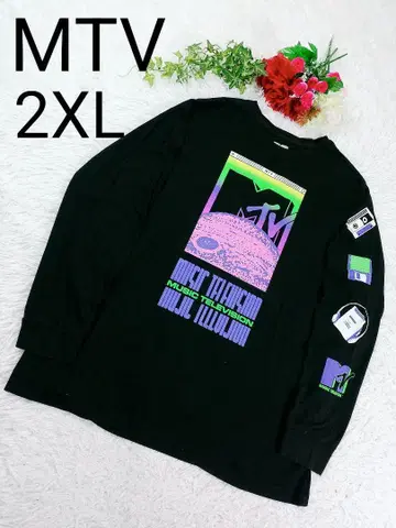[레어] [빅 사이즈] MTV 롱 티 2XL 블랙