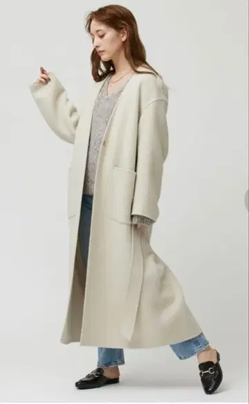 [ BABYLONE ] 리버 노카라 롱 코트 벨트 포함