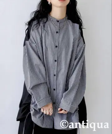안티카 스트라이프 절개 셔츠