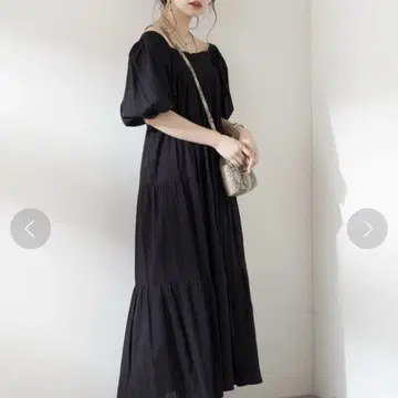 블랙 티어드 드레스 맥시 길이