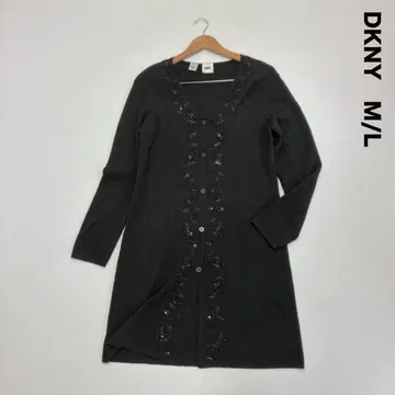 DKNY 다나카란 비즈 비쥬 롱 가디건 V넥 M/L