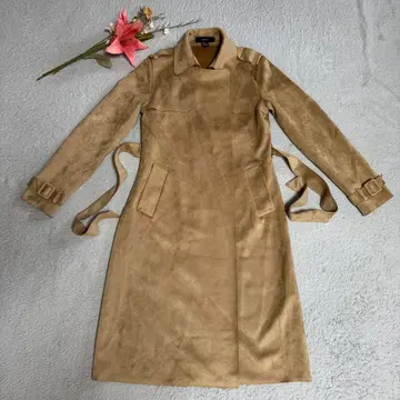 베이지 스웨이드 트렌치코트