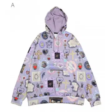milkboy WALL DECO HOODIES 워 데코 후드티 보라색