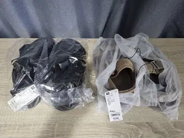 GU 메탈 버클 테이프 샌들 27.0cm 블랙 베이지 2세트