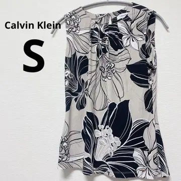Calvin Klein 꽃무늬 슬리브리스 상의 S 사이즈 여성용
