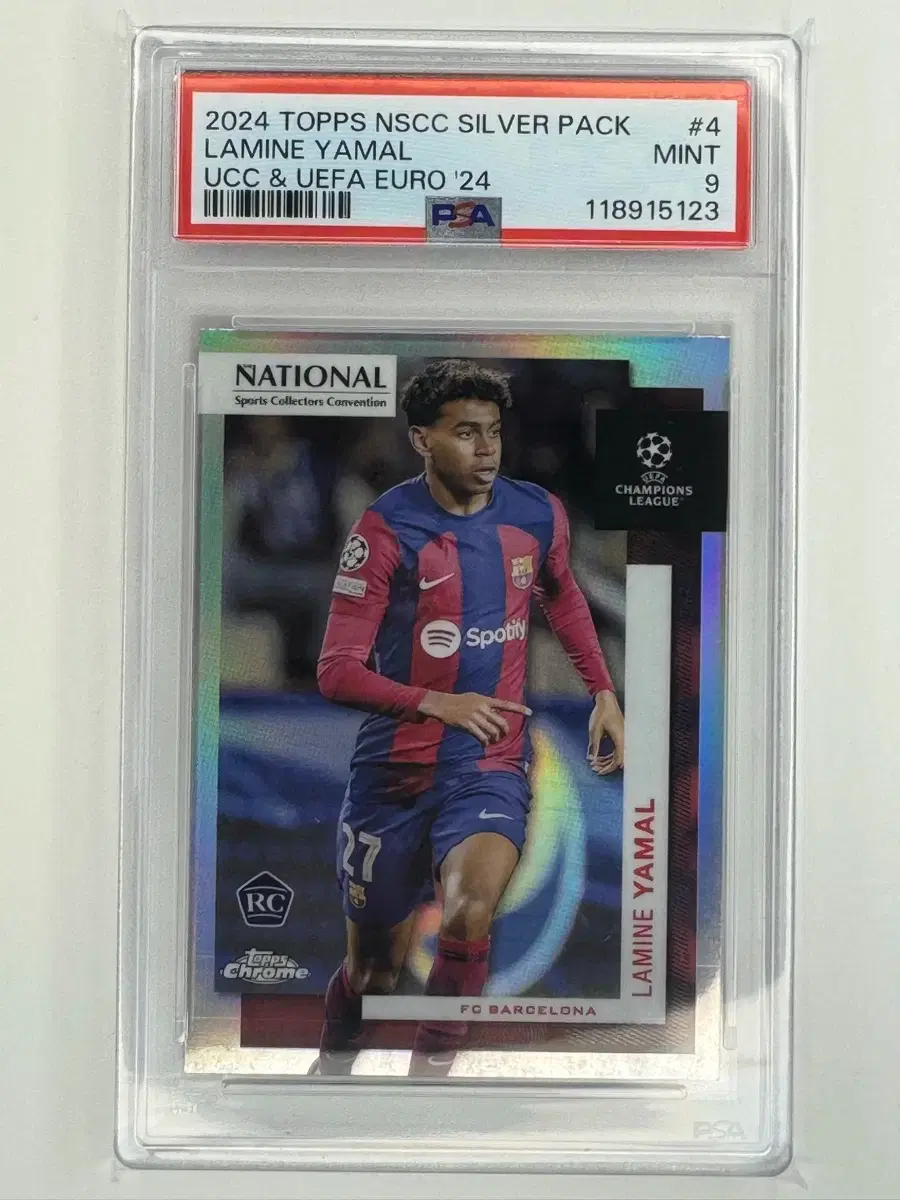 2024 Topps 라민 야말 NSCC 실버 PSA9