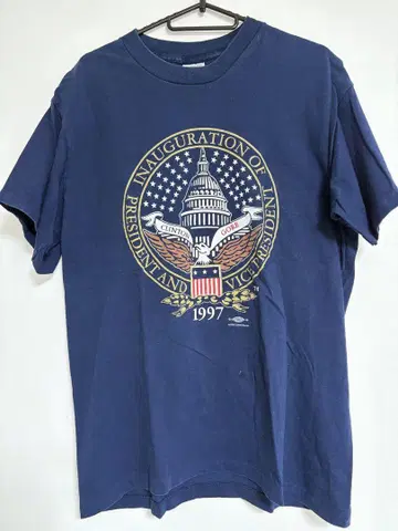 USA 90s 빈티지 1997년 클린턴 고어 취임 기념 T셔츠