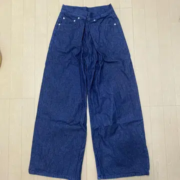 JOHN LAWRENCE SULLIVAN 다크 블루 데님 와이드 팬츠