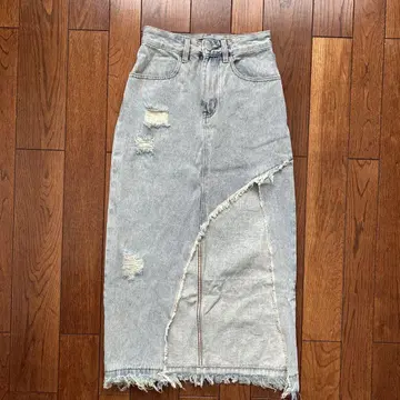 SHAGGIE 데님 타이트 롱 스커트