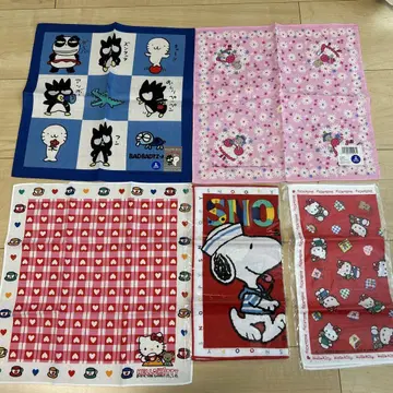산리오 헬로키티 Hello kitty 손수건 레트로 5개 세트