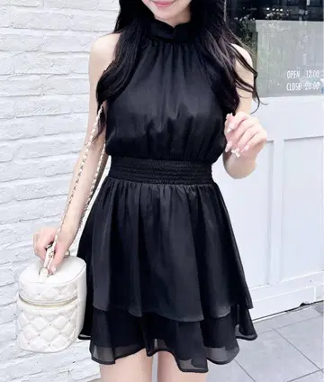 INGNI 리본 암홀 프릴 미니 원피스