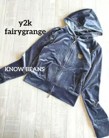 헤이세이 갸루 y2k 벨로아 후드티 w지퍼 왕관 자수 페어리 그런지