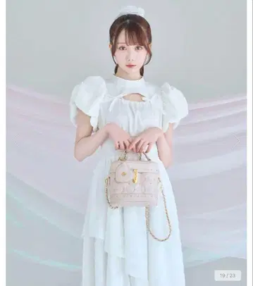 RoseMuse 자카드 체크 드레스 화이트