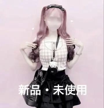 미사용 새상품 미셸 마카롱 HONEY MEW 깅엄 체크 상의 F