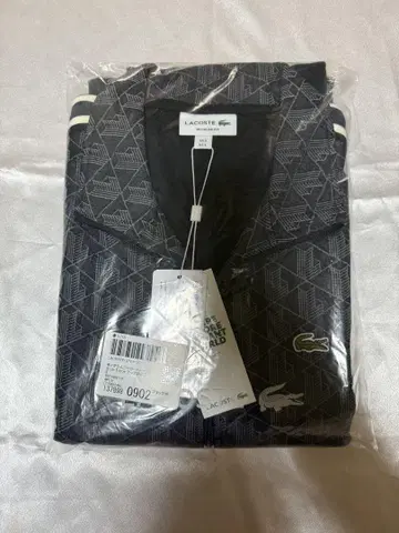 LACOSTE 모노그램 자카드 트랙 자켓 블랙