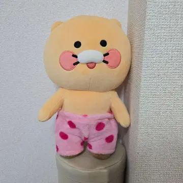 곰 봉제 인형 핑크 도트 팬츠