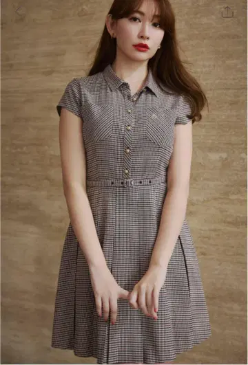 Herlipto Checked Shirt Mini Dress 미사용