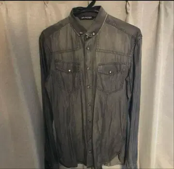 NEIL BARRETT 스키니 핏 긴팔 셔츠 그레이