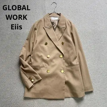 새상품급 GLOBAL WORK Eiis 더블 롱 자켓 골드 버튼 S