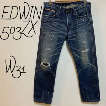 에드윈 EDWIN 505ZX 신치 벨트 W31 스트레이트 데님