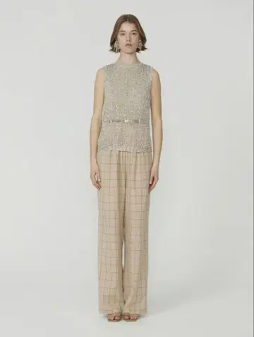 SPANGLE KNIT SLEEVELESS TOPS