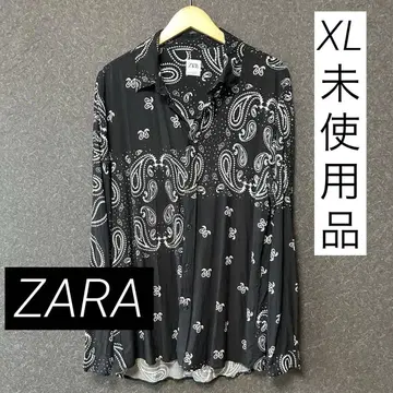[ 미사용품 ] ZARA 반다나 패턴 긴팔 셔츠 XL 패턴 셔츠