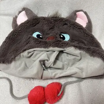 캐릭터 귀도리 모자 플리스 브라운