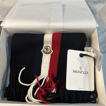 MONCLER 네이비 리브 머플러