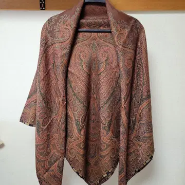 에트로 ETRO 페이즐리 대형 스톨 숄 울 x 실크