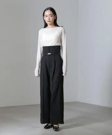 [ Size S ] 나노 유니버스 하이웨스트 센터 프레스 팬츠 블랙