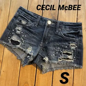 CECIL McBEE 헤이세이 갸루 비쥬 데미지 데님 숏팬츠 S