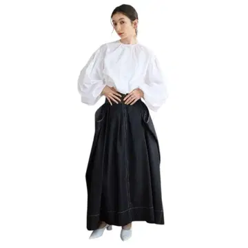 미사용 새상품 #Newans 허리 리본 숏 블라우스