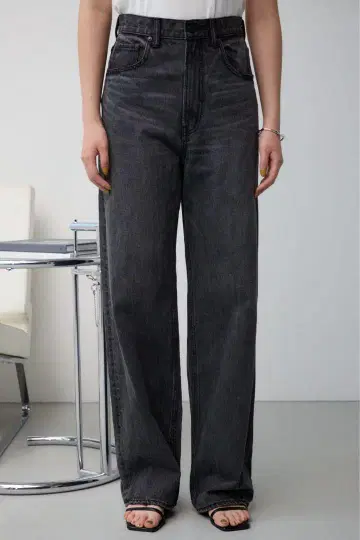 AZUL DENIM 하이웨스트 와이드 데님 블랙