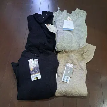 7DaysCloset 리브 편직 스웨터 LL 여성용 블랙 크로시 시마무라