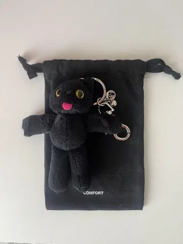 COMFORT 검은 고양이 봉제 인형 키링