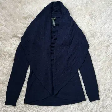 컨디션 최상 로렌 랄프 로렌 캐시미어 혼방 케이블 니트 가디건 네이비