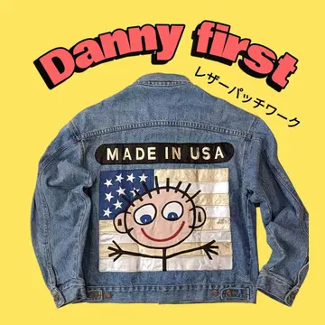 [ Danny First ] 미국제 데님 자켓 가죽 패치워크