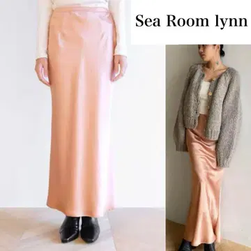 미사용 Sea Room lynn 새틴 머메이드 스커트 핑크 S 롱