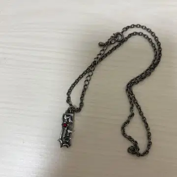 실버 목걸이 빨파 스톤