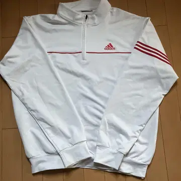 adidas 화이트 집업 스웨터