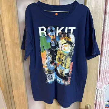 ROKIT T셔츠 L 네이비 그래픽