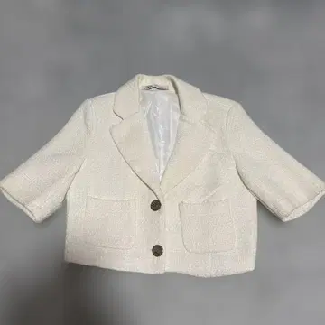 ZARA 아이보리 노카라 자켓 XS