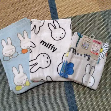 미피 페이스 타월 핸드 타월 손수건 블루나 플라워