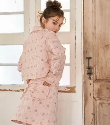 트리트 유어셀프 퀼팅 꽃무늬 셋업 핑크