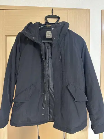 [ 새상품급 ] 블랙 후드 부착 블루종 후드티 / nanouniverse