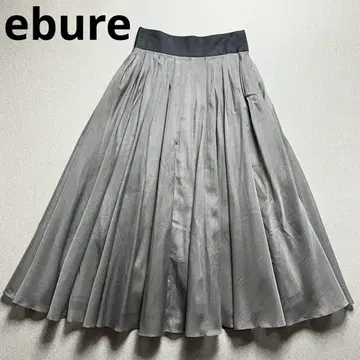 새상품급 최근 ebure 실크 플리츠 플레어 스커트 에브르 맥시 길이