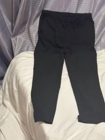 어반 리서치 블랙 슬랙스 밴딩 허리 끈 포함 지퍼 포함