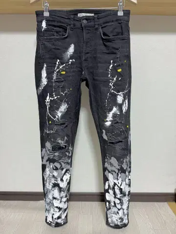 페인트 ZARA MAN 데미지 스키니 데님 남성용